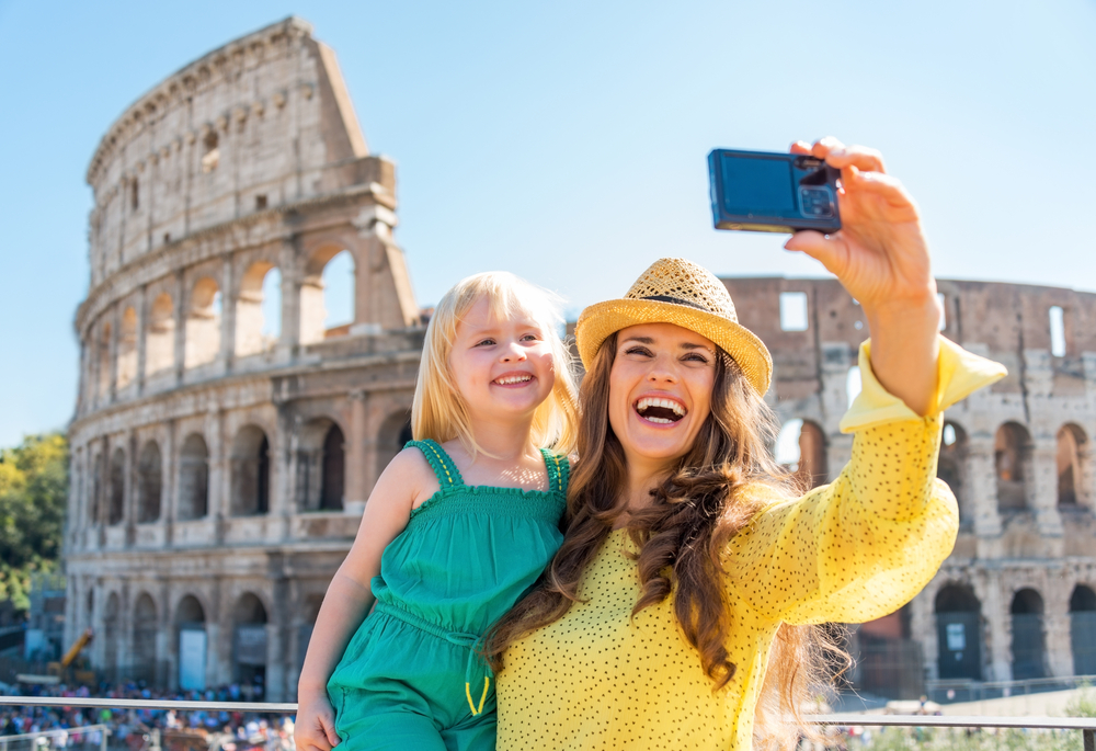 Happy,Mother,And,Baby,Girl,Making,Selfie,In,Front,Of